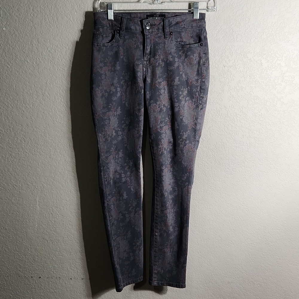Lucky Brand Jeans Womens Size 0 Floral Lolita Skinny Ankle